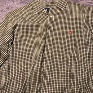 Mens 15 1/2-32/33 or XL Polo Button-up longsleeve